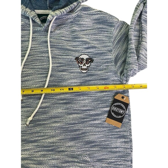 Sugar Skull Hoodie Mens Small Embroidered Visionary Dikotomy Pullover NEW NWT - Picture 7 of 13